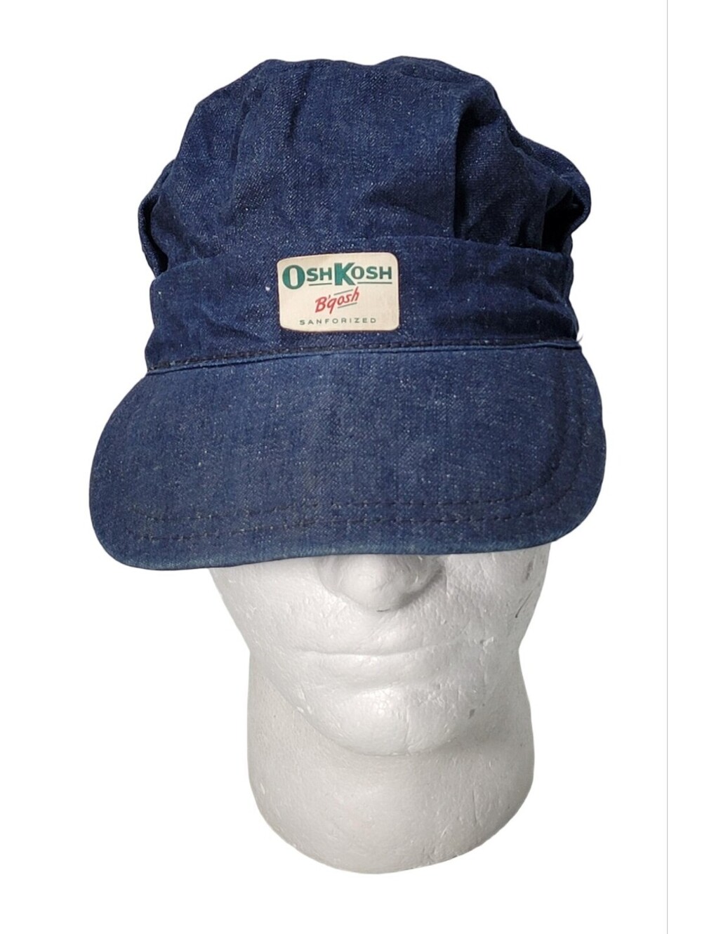 Vintage OshKosh B'Gosh Denim Railroad Engineer Fitted Hat Cap